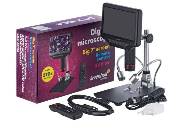 Levenhuk DTX RC4, Digitaalinen mikroskopi, Lajittelu, Metalli, LCD, 17,8 cm (7"), MicroSD (TransFlash)