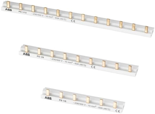 ABB 2CDL210001R1006 tilbehør til fordelerskap faseskinne, 1 rekke, grå, 1-polet 10 mm² 1 stk