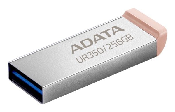 ADATA UR350, 256 GB, USB Type-A, 3.2 Gen 1 (3.1 Gen 1), Uten lokk, 3,5 g, Brun, Rustfritt stål