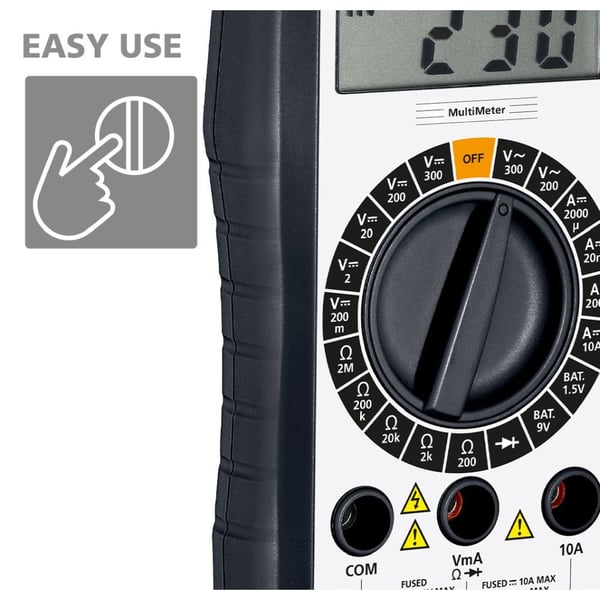 Laserliner MultiMeter, Digitaalinen yleismittari, Kädessä pidettävä yleismittari, 0.1 - 300 V, 0,1 - 300 V, 1.2% + 10 Digits, 1.2% + 10 Digits