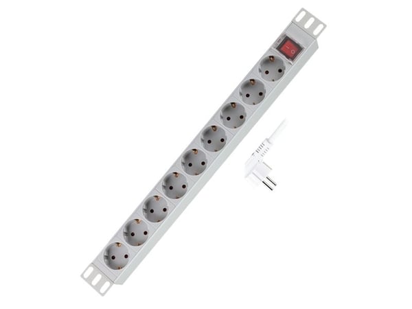 LogiLink PDU9C04, 9 AC-utganger, Type F, 230 V, 50 Hz, 16 A, 3600 W