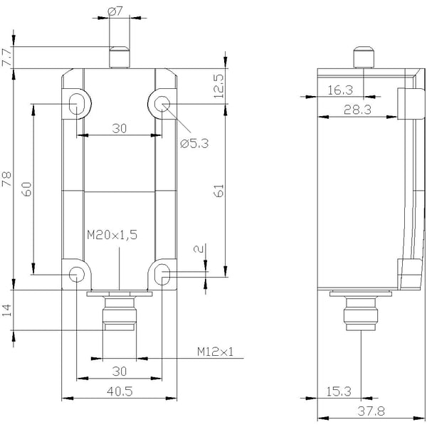 Siemens 3SE51340BA001AC4 3SE5134-0BA00-1AC4 Pysäytyskosketin 4 A IP67 1 kpl 1 kpl