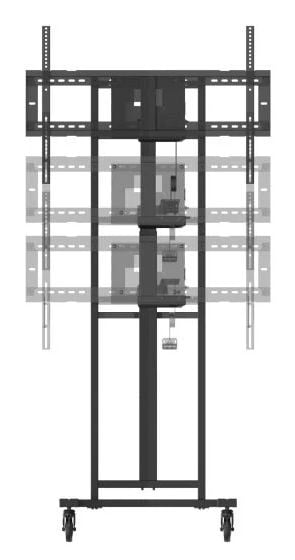 Viewsonic VE-MT-001, Pyörä, musta, SPCC, 75 kg, VB-STND-104 motorised wall mount stand, 1 kpl