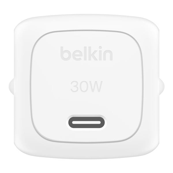 Belkin BoostCharge - Strömadapter - Kompakt - 30 Watt - Power Delivery 3.1 (24 pin USB-C) - på kabel: USB-C - med USB-C-kabel (1 m)