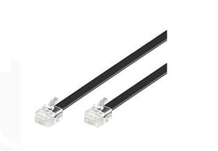 MicroConnect Modular Straight - Telefonkabel - RJ-12 (hane) till RJ-12 (hane) - 3 m - svart