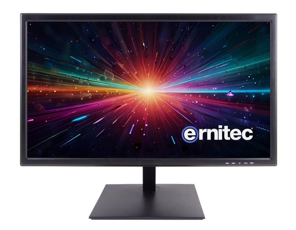 Ernitec - LED-skjerm - 24" - 1920 x 1080 Full HD (1080p) - IPS - 350 cd/m² - 1000:1 - 5 ms - HDMI, DVI-I, DVI-D, VGA, DisplayPort - høyttalere - svart