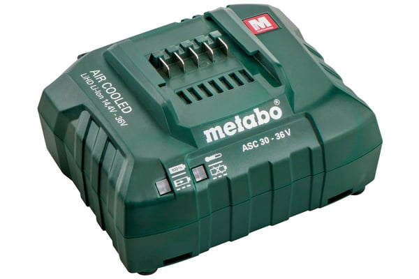 Metabo ASC 30-36 V - Batterilader - 3 A - Europa - for Metabo BS 14.4, BS 18 LTX-3, HS 18, SB 18 LTX-3, WPB 36-18; PowerMaxx BS 12