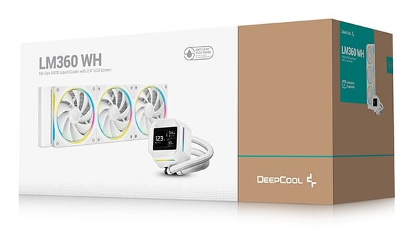 Deepcool LM360 WH - Væskekjølesystem for prosessor - Radiatorstørrelse: 360 mm - (for: LGA1851, LGA1700, LGA1200, LGA1151, LGA1150, LGA1155, AM4, A...