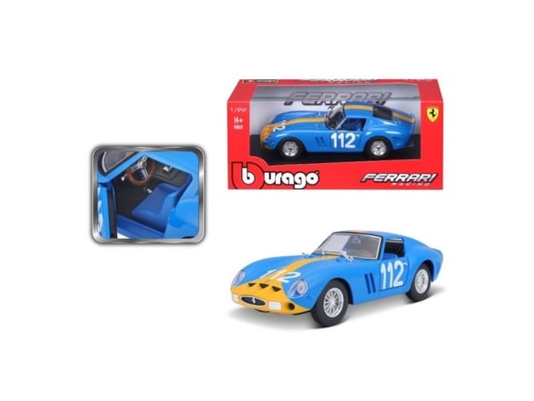 Bburago Model Car18-26305 Ferrari 250 GTO 1:24 sininen / keltainen