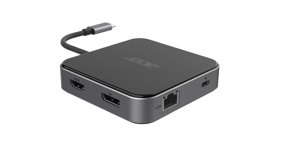 Acer 7-In-1 - Dokkingstasjon - USB-C - HDMI, DP - 10Mb LAN