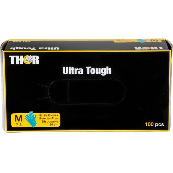 Kertakäyttökäsine, THOR Ultra Tough, M, vihreä, nitriili, puuteriton - (100 kpl)