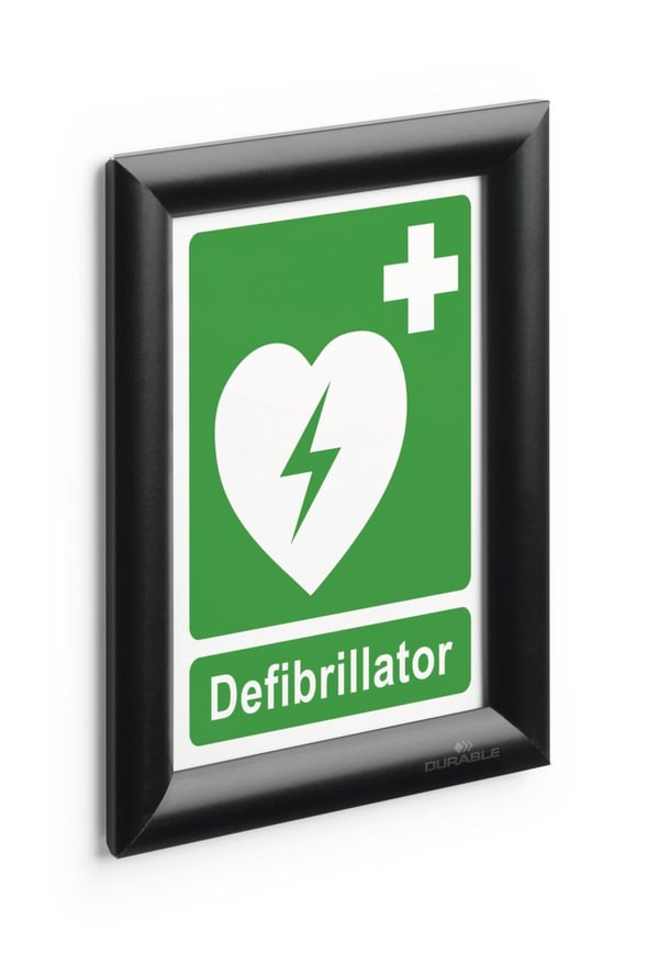 Durable 479501, Enkel bilderamme, Aluminium, Plast, Svart, Vegg, 12,9 x 19 cm, Rektangulær