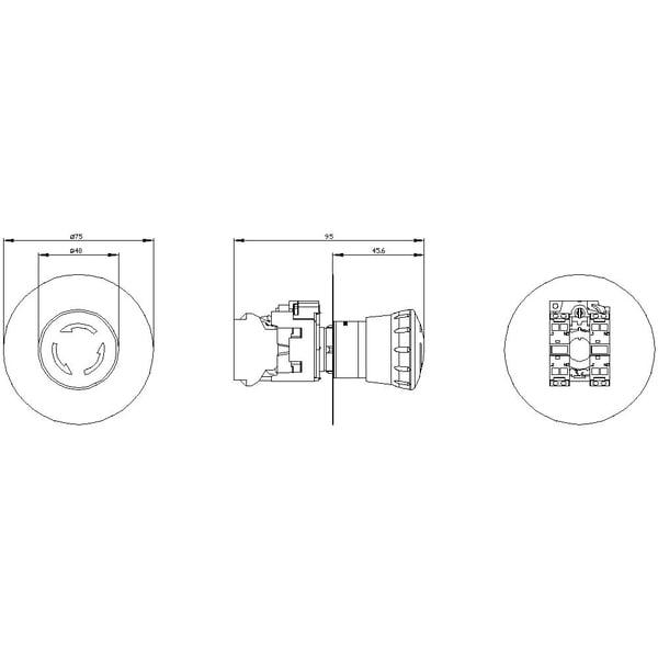 Siemens 3SU1150-1HB20-3PF0 Hätäpysäytyspainike 1 kpl