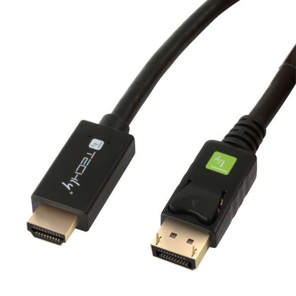 TECHly - Adapterkabel - DisplayPort hann til HDMI hann - 1 m - skjermet - svart - 4K-støtte