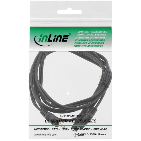 InLine 99300, 3,5 mm, hane, hona, 0,2 m, svart