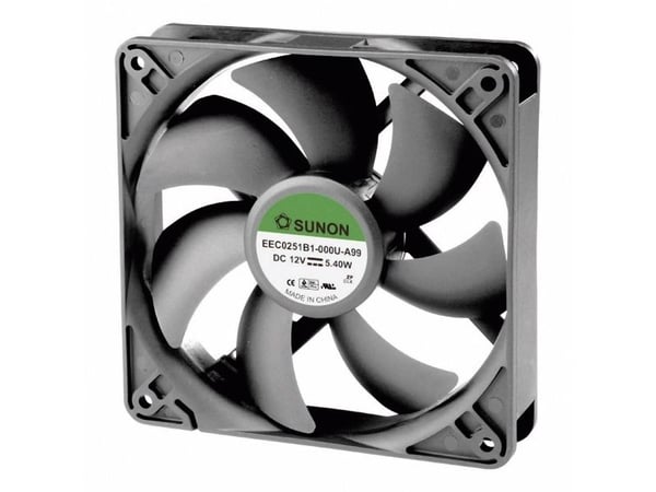 Sunon EEC0251B1-000U-A99 Aksial tuuletin 12 V/DC 183,83 m³/h (L x B x K) 120 x 120 x 25 mm (L x B x K) 120 x 120 x 25 mm)