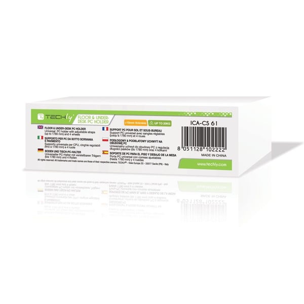 Techly ICA-CS 61, Bordmontert, Desktop, 20 kg, Sort, Vertikal, 4 hjul