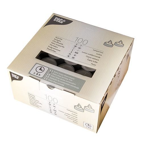 Papstar 82674, Cylinder, Hvit, 8 timer, 100 stykker