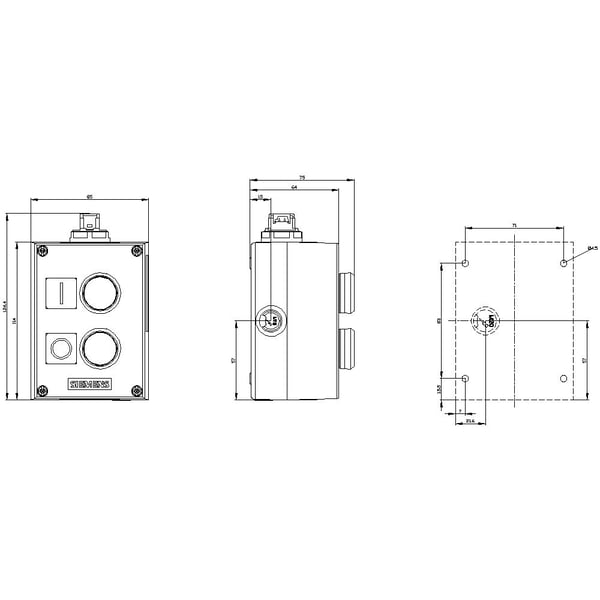 Siemens 3SU1802-0AB10-4HB1 Skåp IP66, IP67, IP69/IP69K 1 stk