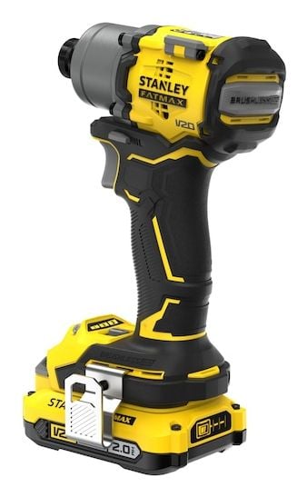 Stanley SFMCF830D2K-QW, Iskuruuvain, Pistoolikahva, 1/4", musta, Keltainen, Harjaton, 3200 RPM