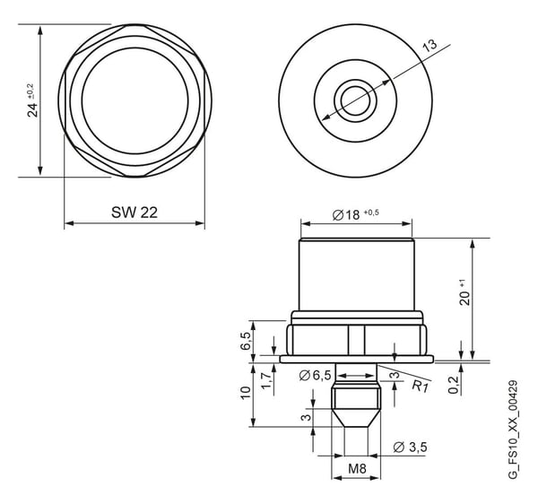 Siemens 6GT2600-4AK00-0AX0 HF-IC - Transponder, 13.56 MHz, FRAM, 20 mm, 2,4 cm, 20 mm, 24 mm