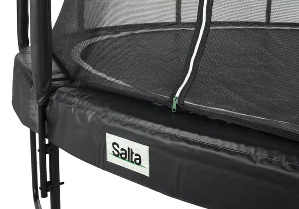 Salta Premium Black Edition, Trampoline over bakken, Rund, 100 kg, 5 år, Safety net, Sort