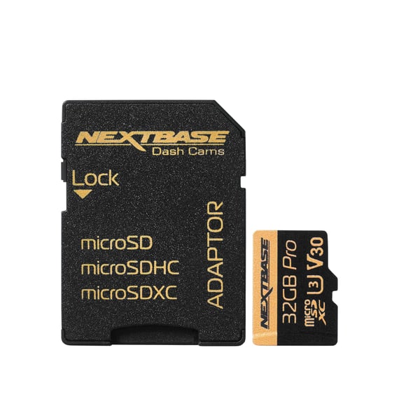 Nextbase GoPack - Flashminnekort (microSDHC til SD-adapter inkludert) - 32 GB - UHS Class 3 - microSDHC - svart - for Nextbase 322GW, 522GW