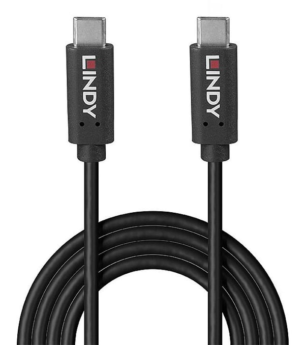 Lindy 36975, 0,5 m, USB C, USB C, USB 3.2 Gen 2x2, 20 Gbit/sek, Sortera