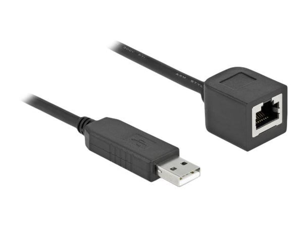 Delock - Seriell adapter - USB (hann) til RJ-45 (hunn) - 1 m - USB / USB 2.0 / EIA-232 - svart
