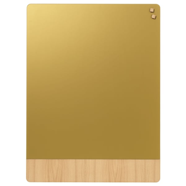 Magnetisk NAGA glastavle 120x90 cm mat glas guld med egefiner