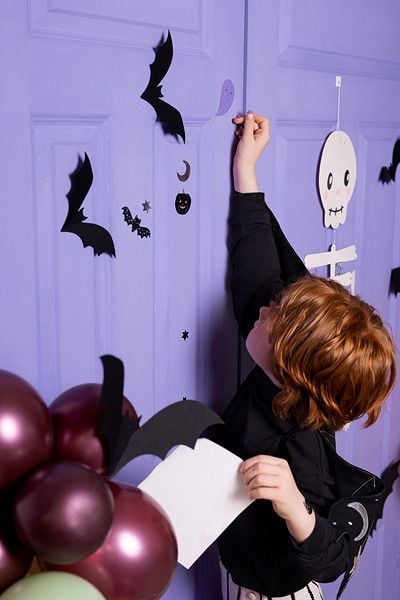 PartyDeco DNT11, Partydekorasjonssett, Papir, Svart, Halloween, 6 stykker
