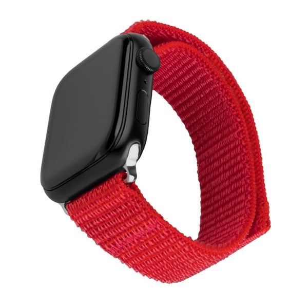 FIXED - KlocKräm för smart klocka - nylon - 160-210 mm - röd - för Apple Watch (42 mm, 44 mm, 45 mm, 46 mm)