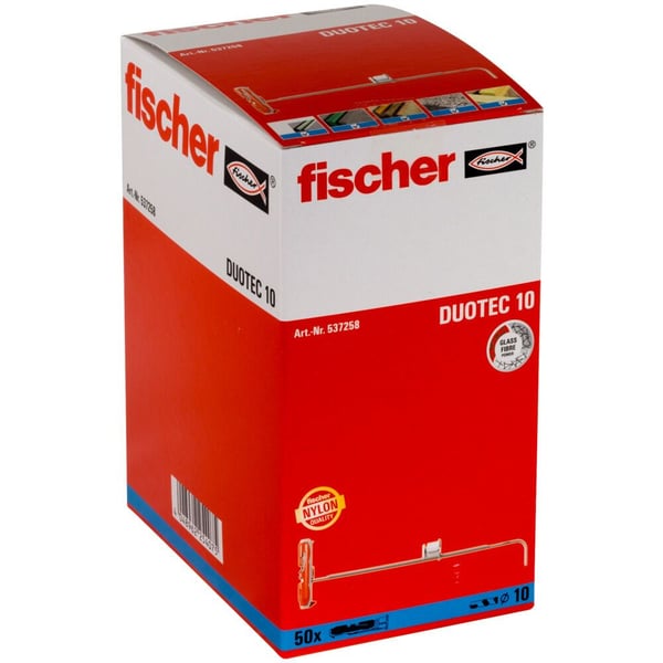 Fischer 537258, Skrue- og veggpluggsett, Gipsfiberplate, Gipsplater, 50 mm, 1 cm, 4,5 mm, 5 mm