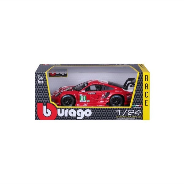 BBURAGO Porsche 911 RSR LM, Superauton pienoismalli, Esikoottu, 1:24, Porsche 911 RSR LM, Ei sukupuolirajoitusta, Metalli, Muovi