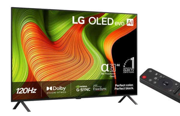 LG OLED TV AI OLED48B56L, 121,9 cm (48"), 3840 x 2160 piksler, OLED, Smart TV, Wi-Fi, Svart