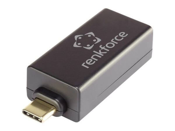 Renkforce RF-3386050, USB-C, RJ-45, Svart