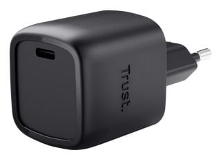 Trust Maxo – Strømforsyningsadapter – kompakt – 30 watt – Power Delivery 3.0 + PPS (USB-C) – med kabel: USB-C – svart