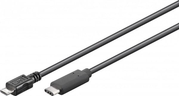 Goobay 67993, 1 m, Micro-USB B, USB C, USB 2.0, Hane/Hane, Svart