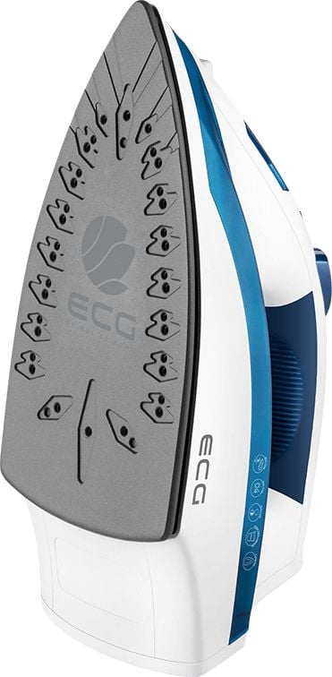 ECG NZ 322 Auto-Off, Tørr & dampstrykejern, Keramisk strykesåle, 1,9 m, 100 g/min, Blå, Hvit, 40 g/min