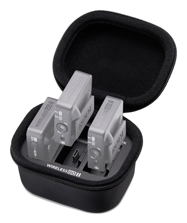 RØDE WIGOIICHARGINGCASE, Ladeetui, Rode, Wireless GO II, Svart, 5 V, 78 mm