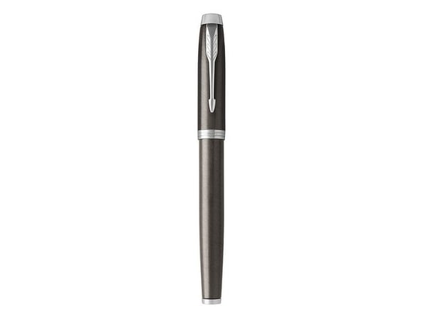 Parker IM, Brun, Patronpåfyllingssystem, Blå, Aluminium, Messing, Metall, Rund spiss, Rustfritt stål