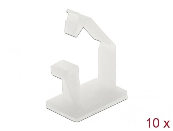 Delock - Kabelholder - hvit (en pakke 10)