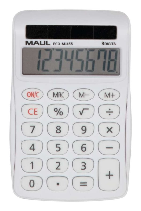 Jakob Maul GmbH Pöytälaskin ECO MJ 455 8-numeroinen valkoinen Aurinkokäyttö - ei paristoa (7263102)