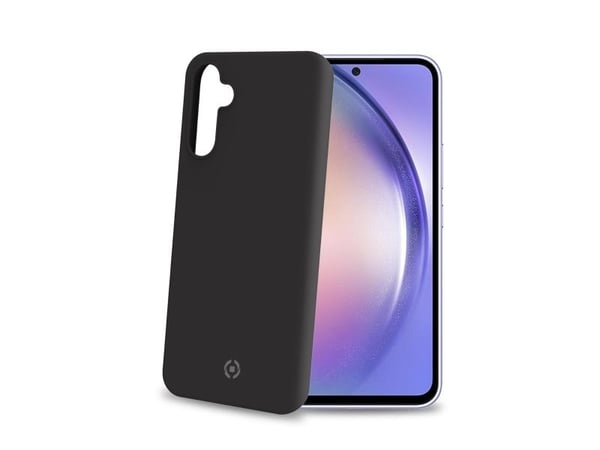 Celly Cromo - Baksidesskydd för mobiltelefon - termoplastisk polyuretan (TPU), silikonbeläggning - svart - för Samsung Galaxy A54