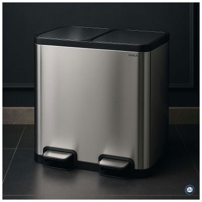 MAUL søppelbøtte MAULcycle 20l + 20l rustfritt stål