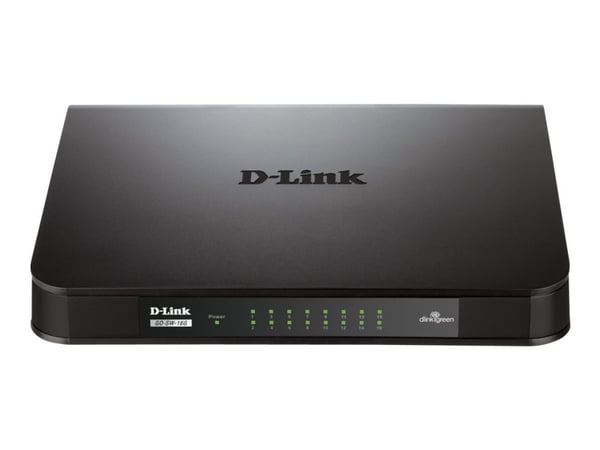 D-Link GO-SW-16G - Switch - ikke-styrt - 16 x 10/100/1000 - stasjonær, rackmonterbar