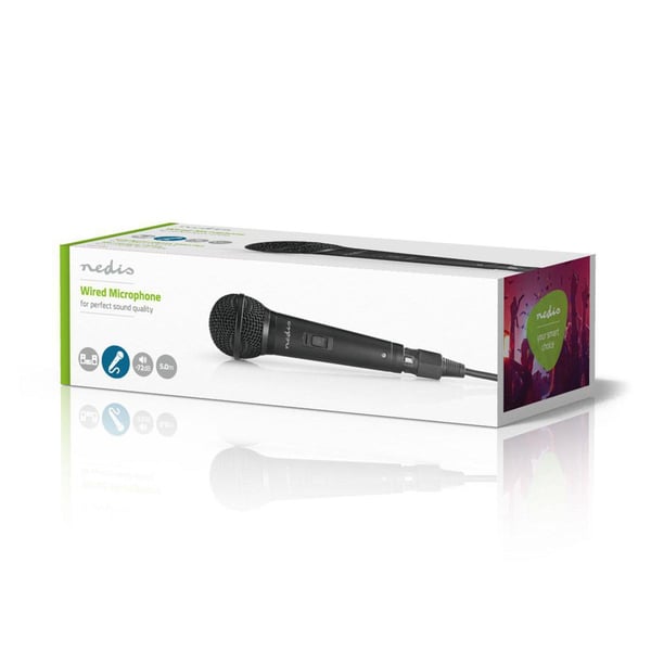 Nedis MPWD25BK, instrumenttimikrofoni, 72 dB, 80 - 13000 Hz, 600 ohm (O), kardioidi, langallinen