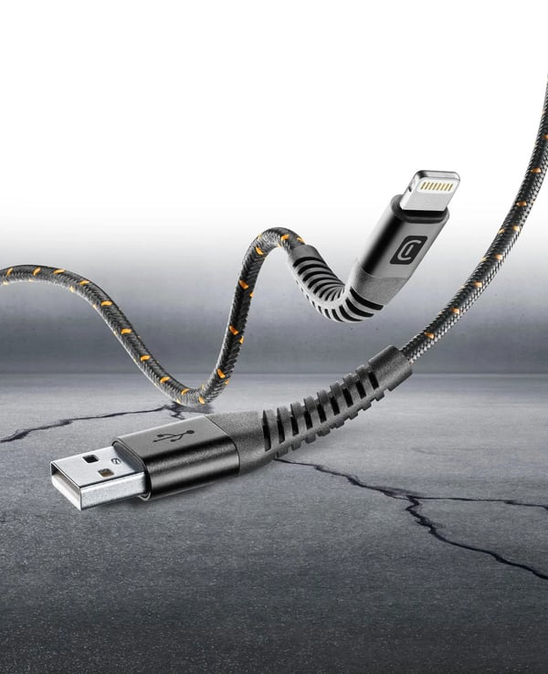 Cellularline 8018080312397, 1,2 m, Lightning, USB A, Svart, 80 g, 3,5 mm