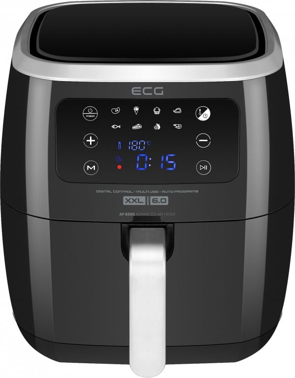 ECG AF 6000, Varmluftsfrityr, 7 l, 30 °C, 200 °C, Single/enkelt, Svart