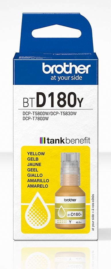 Brother BTD180Y, Alkuperäinen, Keltainen, Brother, DCP-T580DW, DCP-T583DW, DCP-T780DW, 5000 sivua, 1 kpl